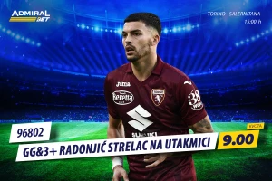 AdmiralBet i Radonjić za sjajnu kvotu 9.00!